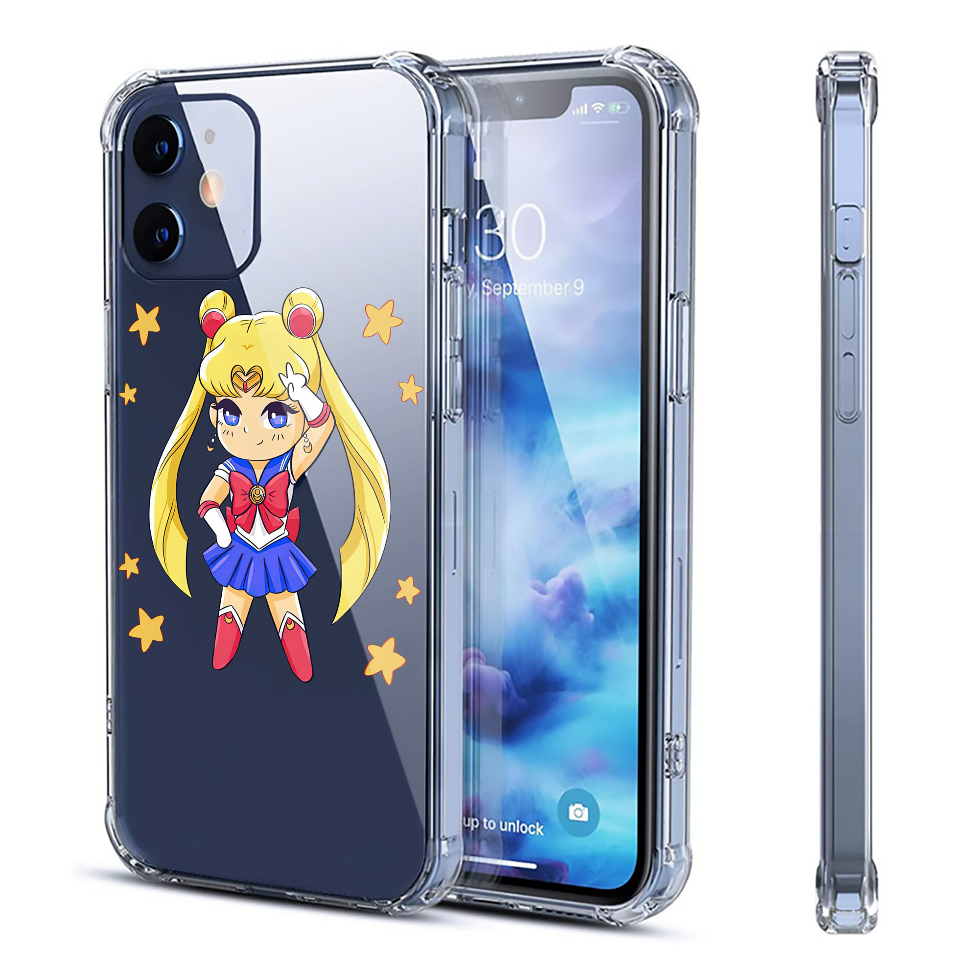 （画像用） 美少女戦士セーラームーン 月野 うさぎ つきの うさぎ Sailor Moon Tsukino Usagi 【iPhone 12シリーズ対応】透明スマホケース（クリアソフトケース）
